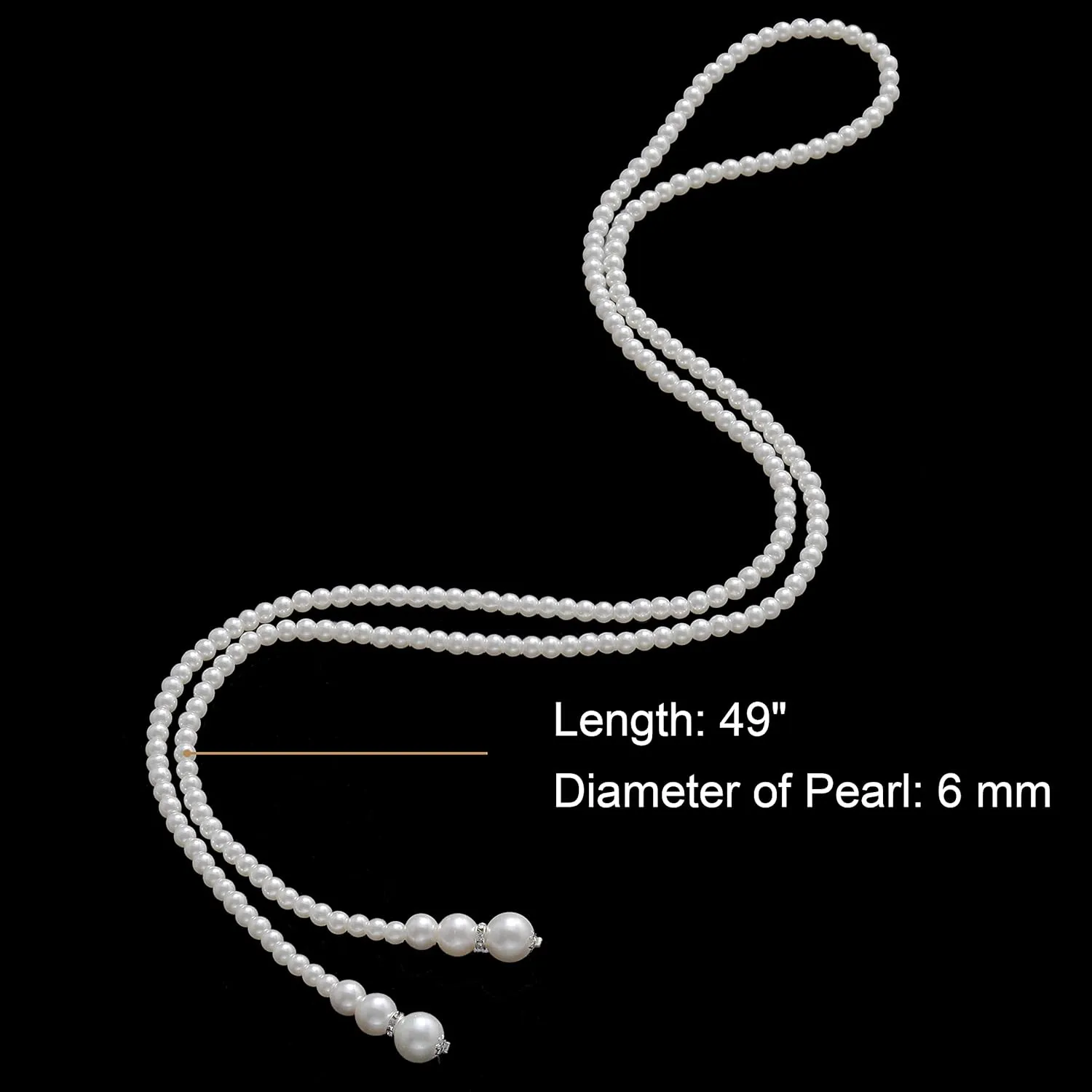 BABEYOND Long Pearl Necklace Faux Pearls Necklace Set Beaded Long Pearls Necklace 1920s Gatsby Costume Jewelry