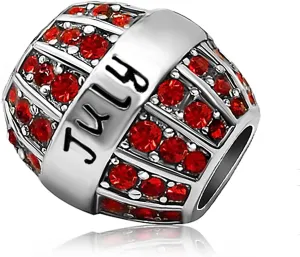 Birthday Cake Birthstone Jan-Dec Crystal Charm Womens Beads Charms for Bracelets Mother Son Daughter Mom Wife Sister Jewelry