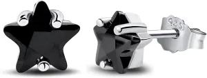 Black Star Stud Earrings - Sterling Silver Hypoallergenic Crystal Star Earrings Small Earrings Gifts for Women