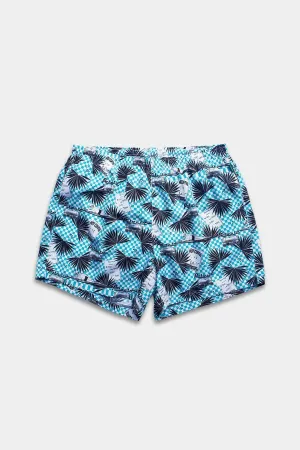 Blue Coffee Postcard Runner Swim Trunks