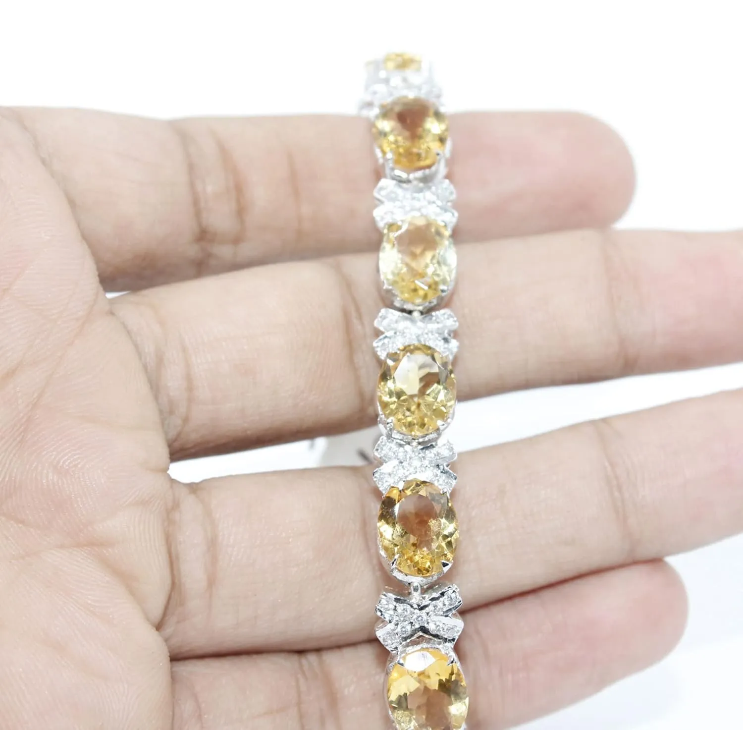 Bracelet Handmade Art Yellow Topaz Watch Charm for girls woman Citrine 10x8 mm
