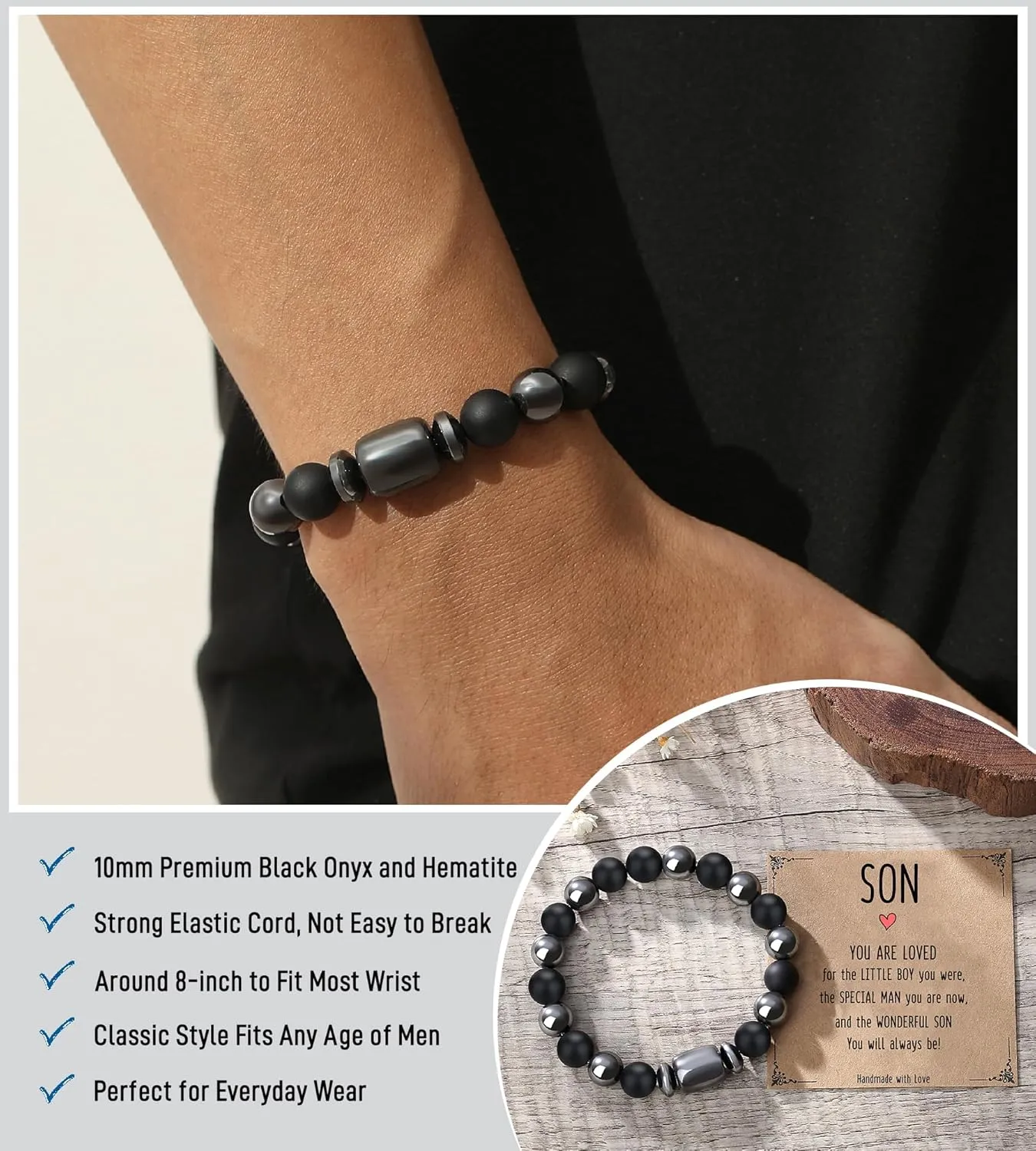 Bracelets for Men, Mens Gifts, Cool Gifts for Him, Husband, Boyfriend, Dad, Son, Grandson, Son in Law, Nephew, Brother