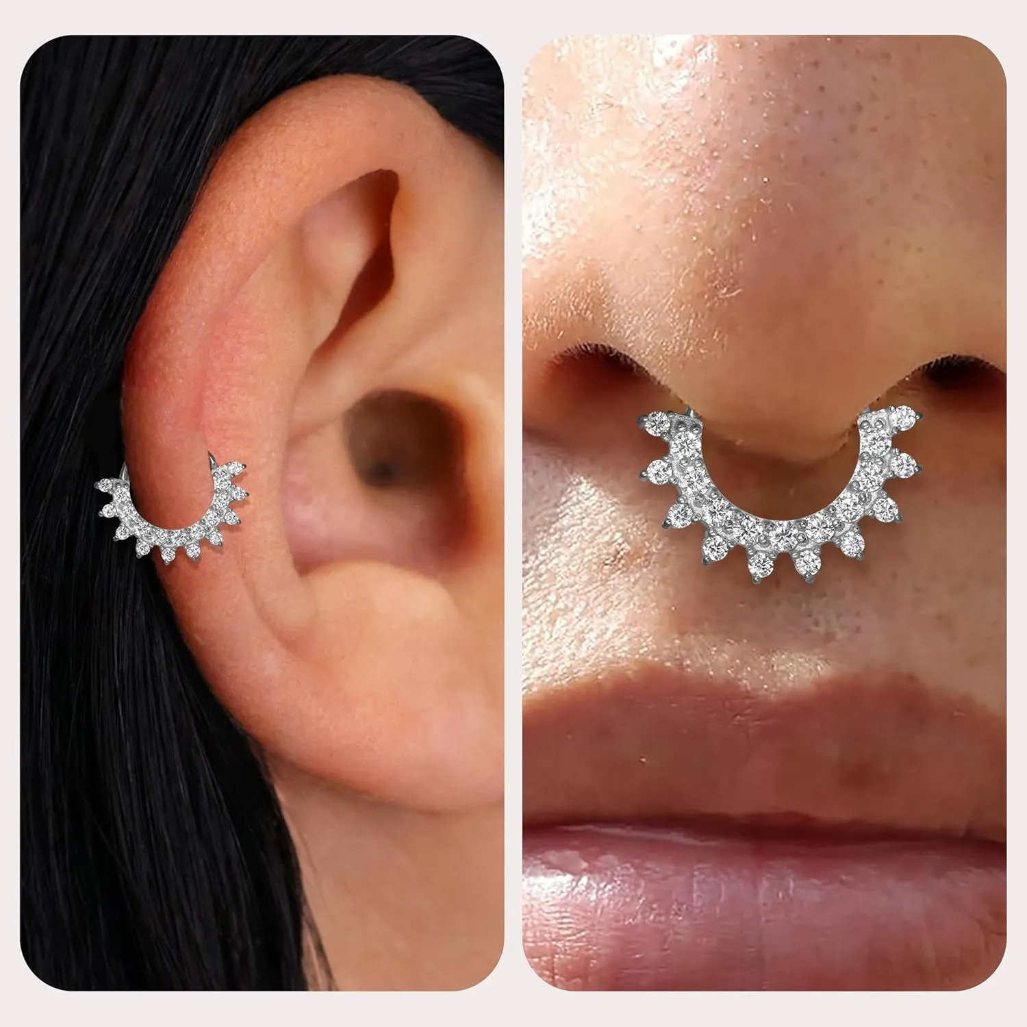 Cartilage Daith Earrings For Women Small Gold Hoop Hypoallergenic Helix Piercing Huggie Titanium 14k Surgical Steel Diamond Implant Cubic Zirconia Jewelry
