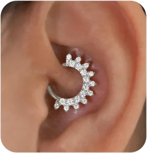 Cartilage Daith Earrings For Women Small Gold Hoop Hypoallergenic Helix Piercing Huggie Titanium 14k Surgical Steel Diamond Implant Cubic Zirconia Jewelry