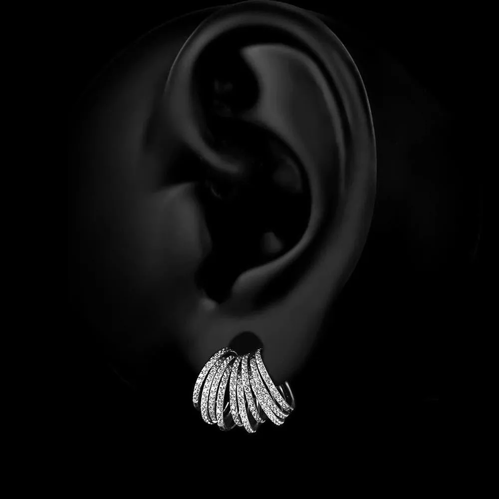 Casvort 5/10 PCS 16G Seamless Septum Nose Piercing Rings Zirconia Segment Tragus Hoop Rings 316 Stainless Steel Helix Ring Stack Clickers Ear Plugs Hangers Women Body Jewelry