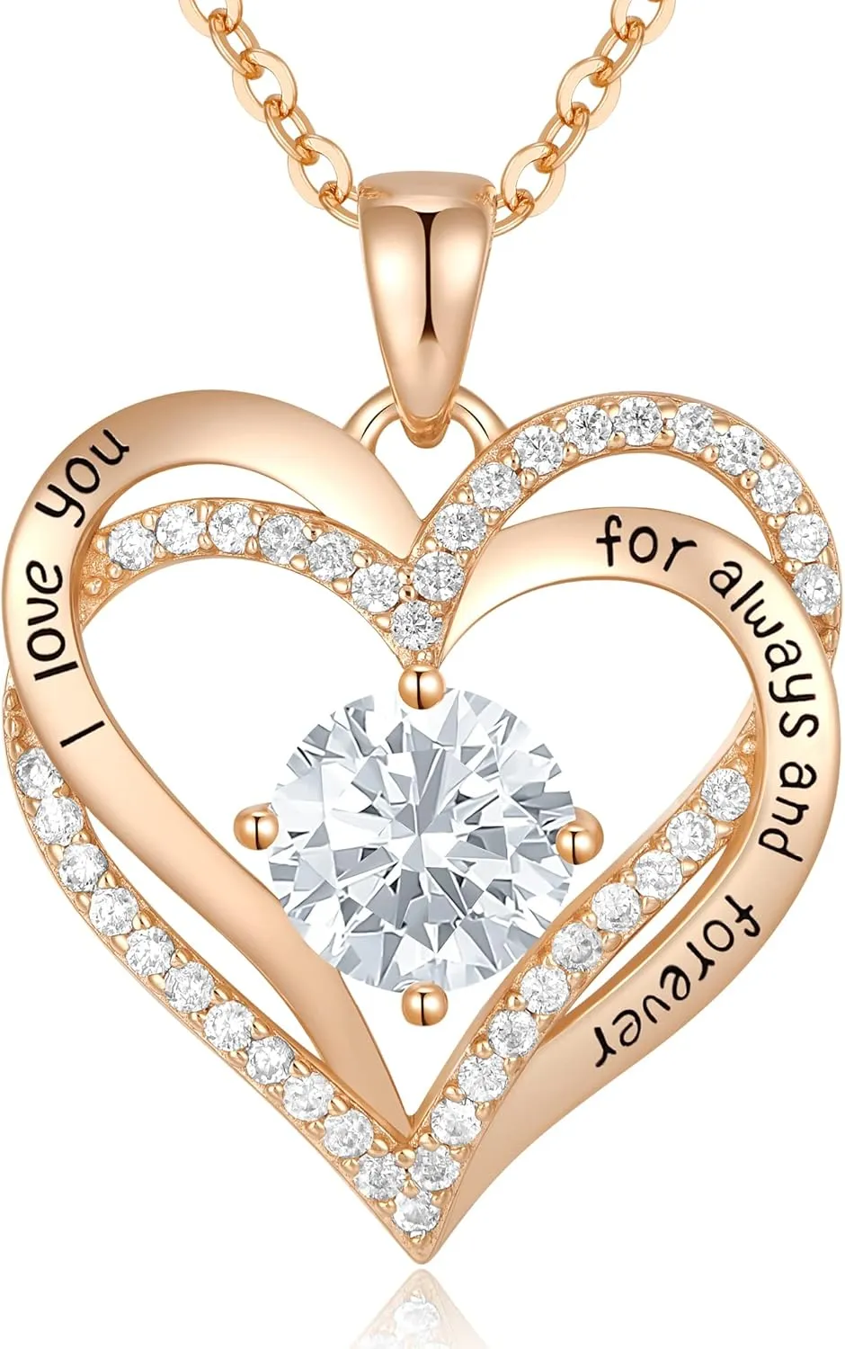 CDE Forever Love Heart Necklaces for Women, Wedding Anniversary, Birthday Mothers Day Gifts for Mom, Mother, Wife, Girlfriend, S925 Silver Jewelry with Birthstone Pendant