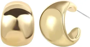 Chunky Gold Hoop Earrings for Women, 14K Gold Plated Hoop Earrings Lightweight Stainless Steel Hollow Open Hoops Hypoallergenic Earrings Fashion Jewelry for Women