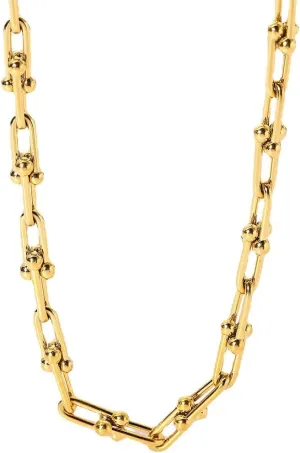 Chunky Horseshoe U Shape Link Chain Gold Filled Stainless Steel Necklace for Women