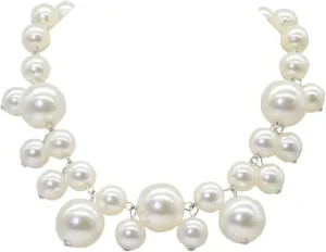Chunky Pearl necklace for Women Trendy Imitation Pearl Necklace for Women and Men Multi Strand Colorful Plated Beaded Necklace Set
