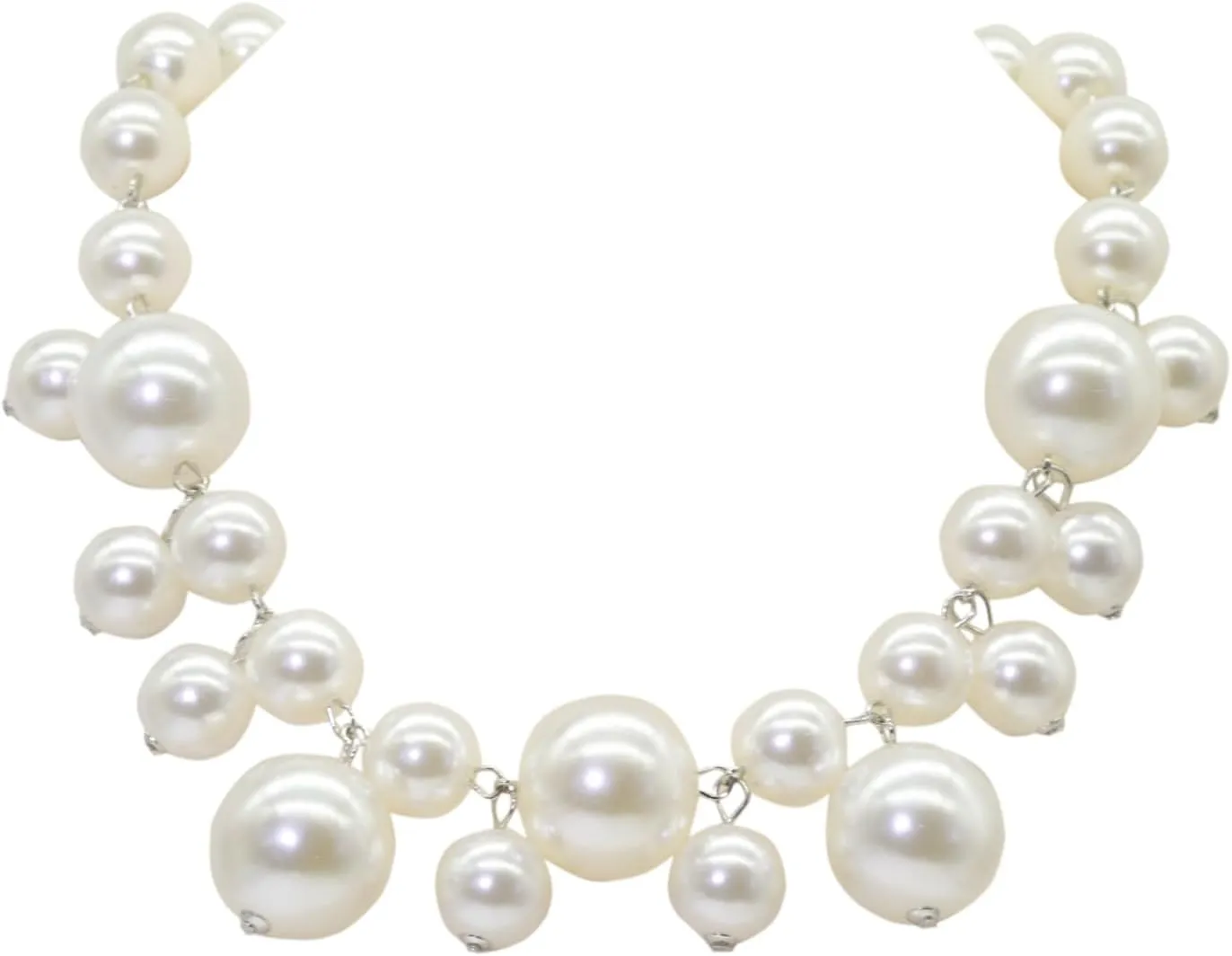 Chunky Pearl necklace for Women Trendy Imitation Pearl Necklace for Women and Men Multi Strand Colorful Plated Beaded Necklace Set