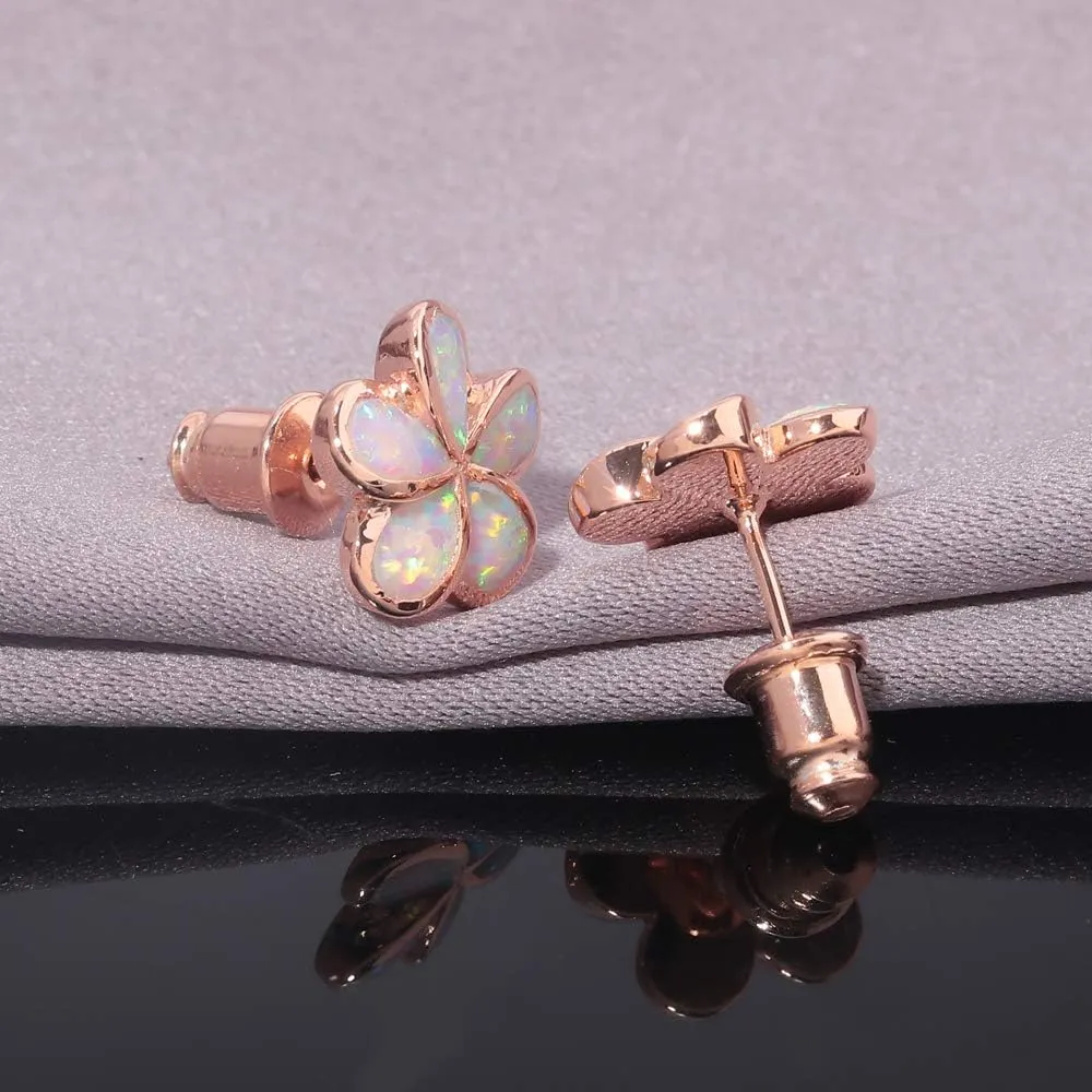 CiNily Gold Plated Flower Shaped Opal Hypoallergenic Stud Earrings Flower Dangle Drop Earrings Jewelry Gift for Women Girls Gemstone Earrings