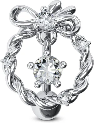 Cocharm 14G Christmas Belly Button Rings - Hinge Top Down Navel Rings for Women - Hypoallergenic Belly Piercing Jewelry