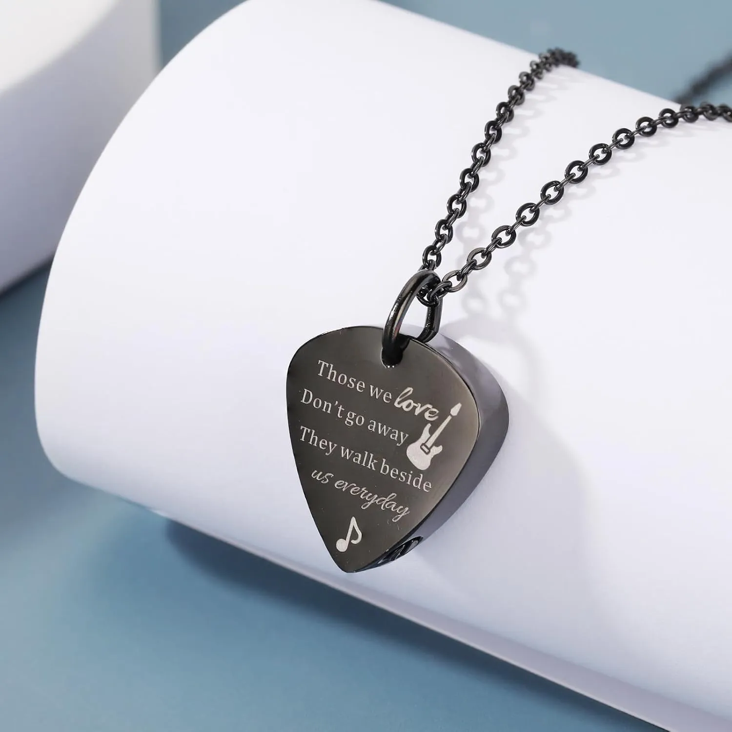 Cremation Jewelry Guitar Pick Urn Necklaces for Ashes for Women Men Cremation Keepsake Memorial Human Ashes Pendant for Loss of Loved Ones