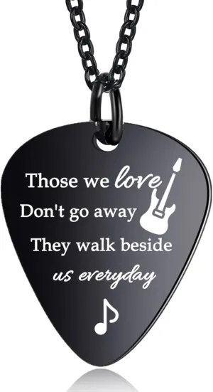 Cremation Jewelry Guitar Pick Urn Necklaces for Ashes for Women Men Cremation Keepsake Memorial Human Ashes Pendant for Loss of Loved Ones