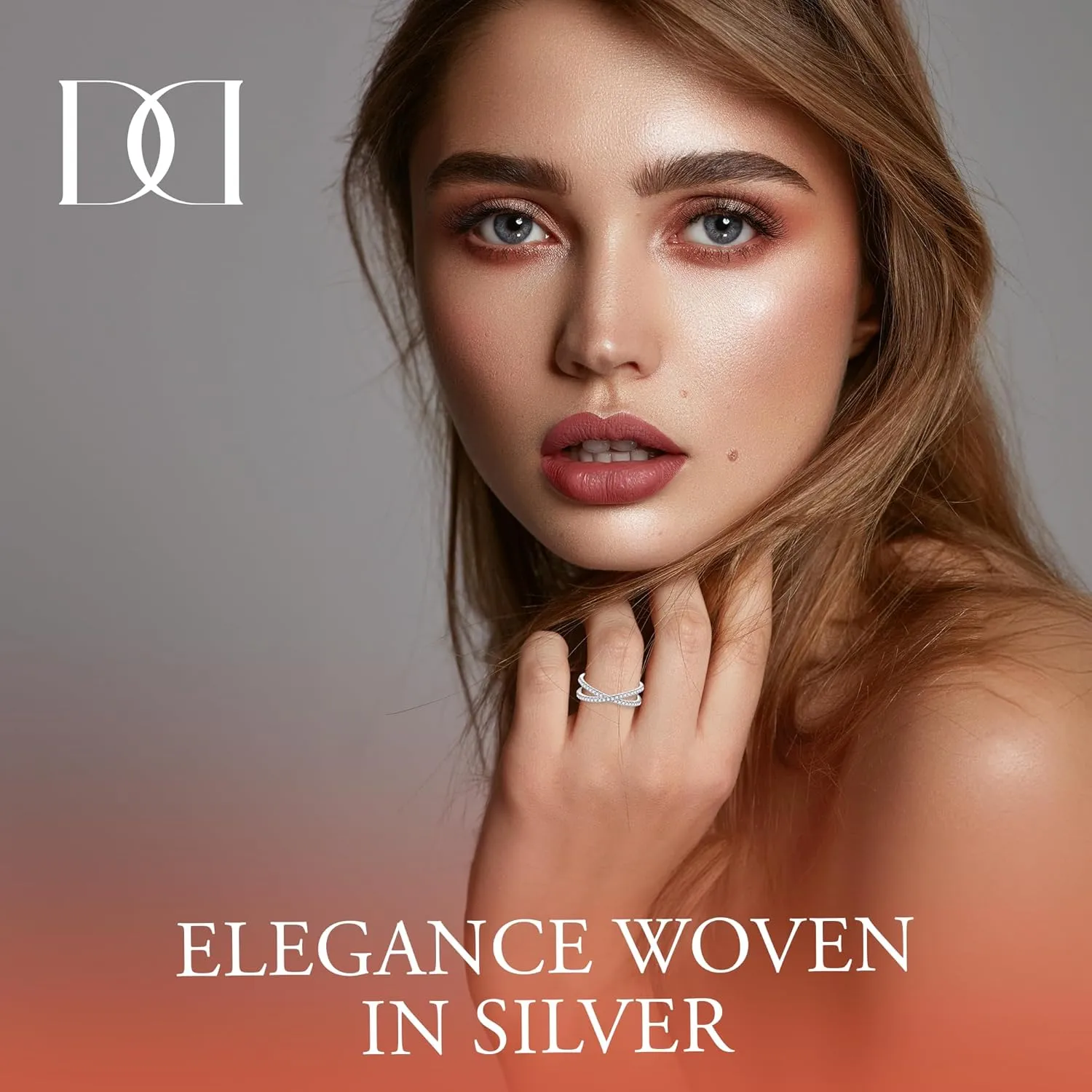 Criss Cross 14K Gold/White Plated Rings for Women, Designer Unique Fashion Ring, Gold Crystal Ring, Zirconia Simulated Diamond Trendy Jewelry, Elegant, Cool, Stylish - 1.5-2mm Band, Size 4-12