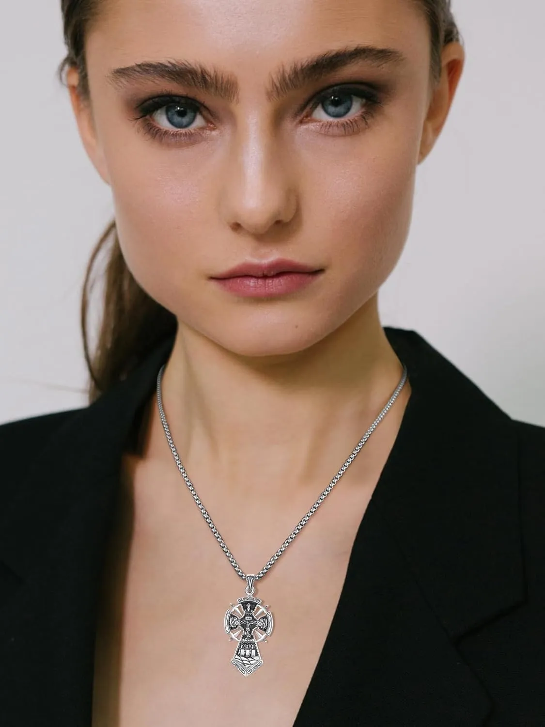 Cross Necklace Pendant 925 Sterling Silver Cross/Irish Cross/Crusader Jerusalem/INRI Jesus Cross Jesus Christ Cross Necklace Cross Cross Jewelry for Men Women