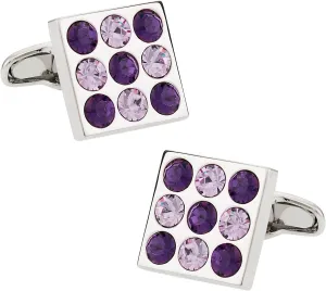 Cuff-Daddy Crystal Cufflinks Bingo Board Amethyst