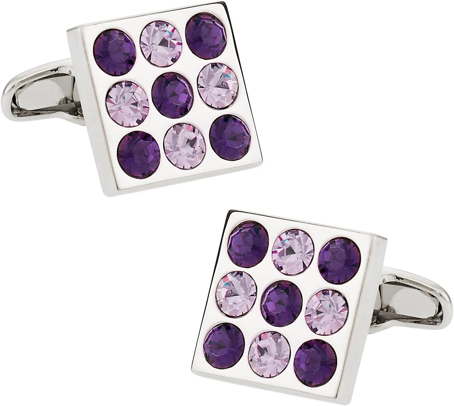 Cuff-Daddy Crystal Cufflinks Bingo Board Amethyst
