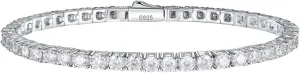 D Color VVS1 Clarity Moissanite Tennis Bracelet for Women, Really Authentic Solid 925 Sterling Silver, 5.5-7.5inch (14-19cm), Birthday Anniversary Valentines Mothers Day Ideal Gift for Her