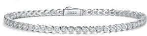 D Color VVS1 Clarity Moissanite Tennis Bracelet for Women, Really Authentic Solid 925 Sterling Silver, 5.5-7.5inch (14-19cm), Birthday Anniversary Valentines Mothers Day Ideal Gift for Her