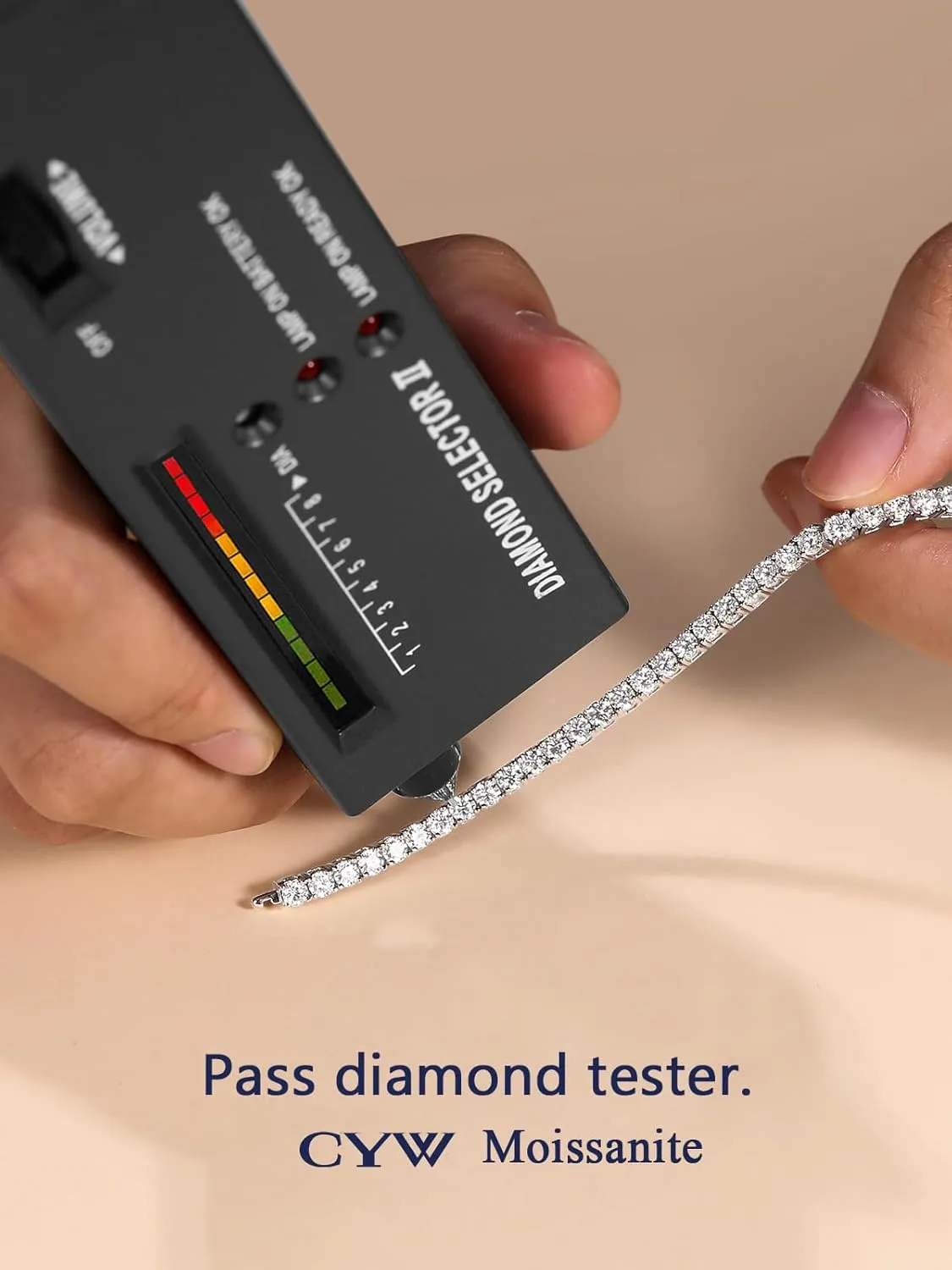 D Color VVS1 Clarity Moissanite Tennis Bracelet for Women, Really Authentic Solid 925 Sterling Silver, 5.5-7.5inch (14-19cm), Birthday Anniversary Valentines Mothers Day Ideal Gift for Her