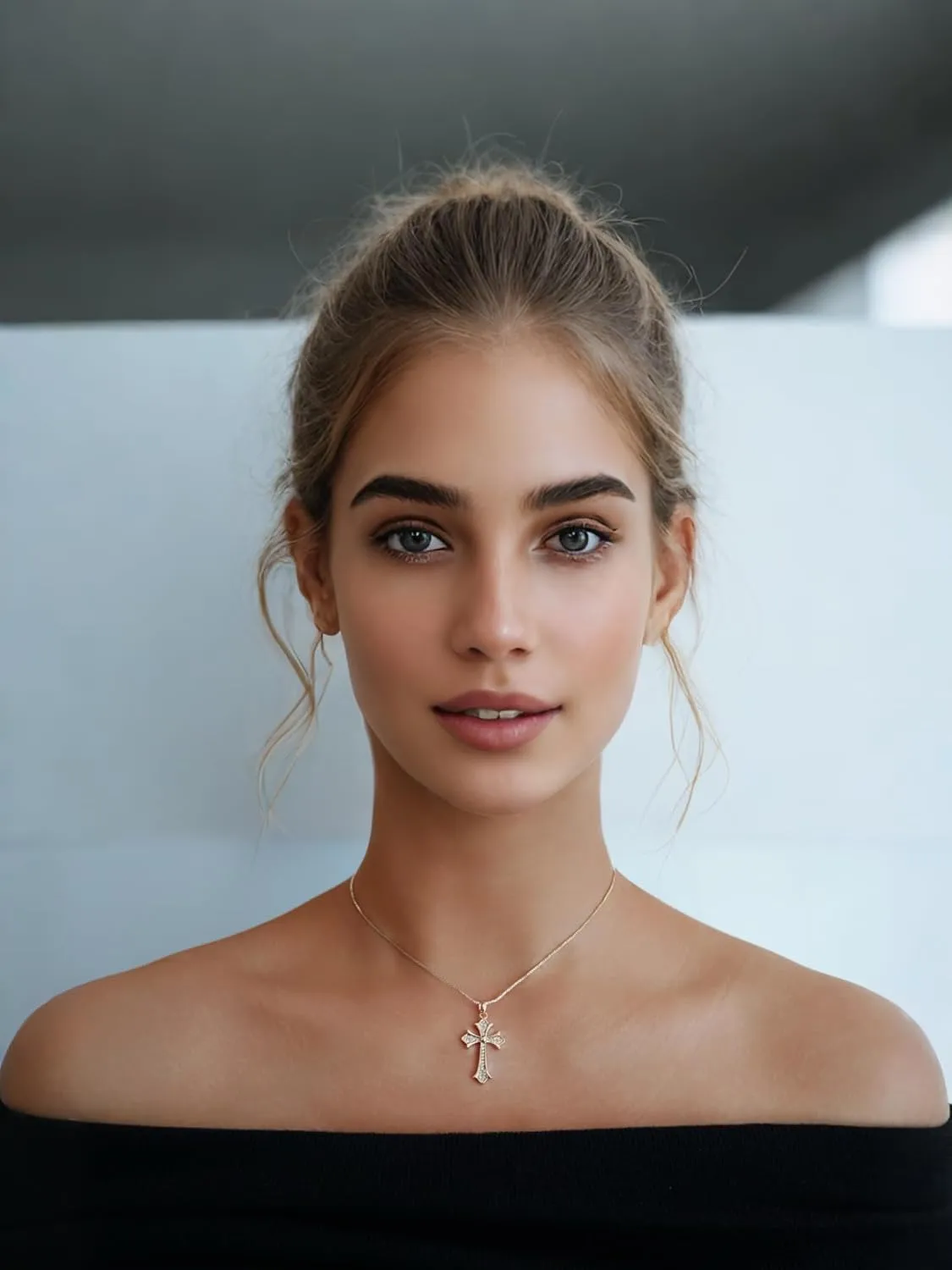 Dainty Gold Cross Pendant Necklace for Women - 18K/14K Plated with Sparkling CZ Gems, Adjustable 16"-18" Chain, Dainty Everyday Jewelry Gift for Her Christmas, Baptism, Anniversary (Box Included)