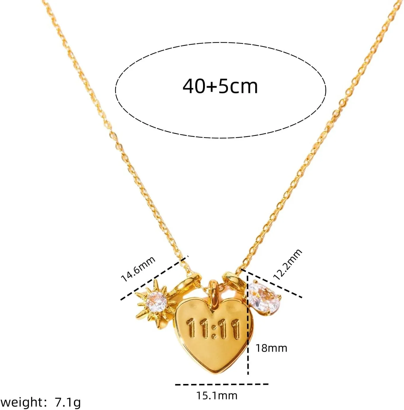 Dainty Gold Mom Heart Charm Pendant Necklace for Women 18K Gold Plated Cute Cubic Zirconia Mama 1111 Angel Number Necklace Choker Necklaces for Mothers Day Gifts Jewelry