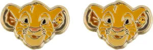 Disney The Lion King Simba Gold Plated Stud Earrings, One Size, Yellow Gold Plated, No Gemstone
