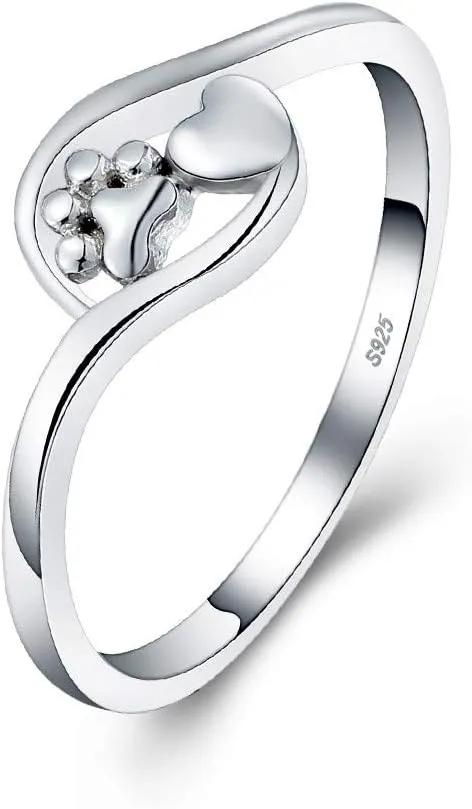 Dog Paw Rings for Women Sterling Silver