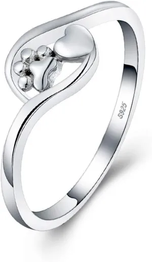 Dog Paw Rings for Women Sterling Silver