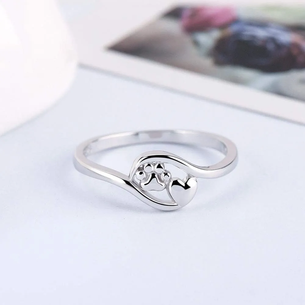 Dog Paw Rings for Women Sterling Silver