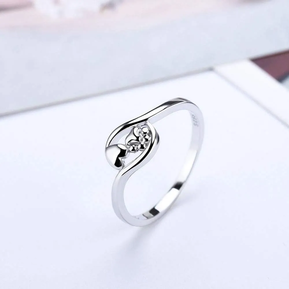 Dog Paw Rings for Women Sterling Silver