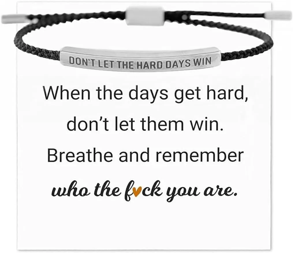 Dont Let the Hard Days Win Bracelet for Women Engraved Bracelets for Women Stainless Steel Serenity Prayer Bracelet Inspirational Bracelet for Women Men Inspirational Jewelry Gifts