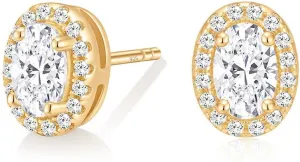 EAMTI 925 Sterling Silver Stud Earrings for Women Emerald Hear Cut Cubic Zirconia CZ Stud Earrings 18K Gold Plated Stud Earrings Men Hypoallergenic