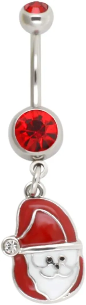 Excepro Belly Button Rings 316L Surgical SS Christmas Day Body Jewelry Belly Rings