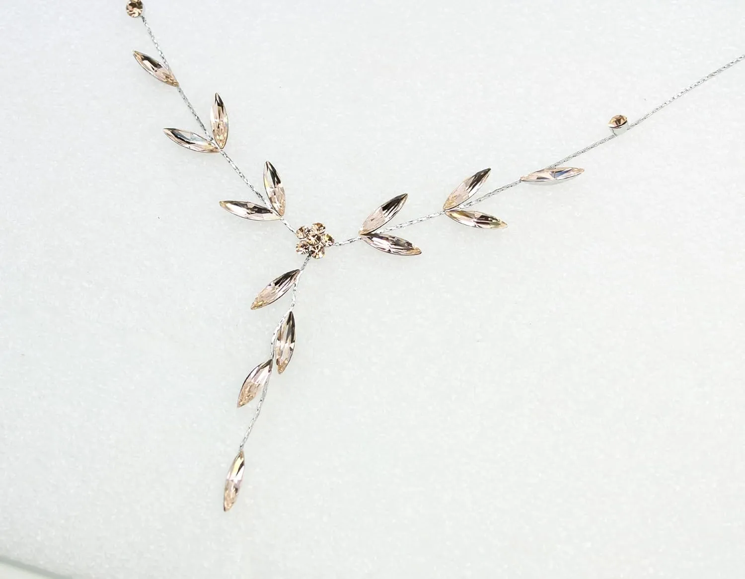 Faship Gorgeous Rhinestone Crystal Floral Necklace Earrings Set