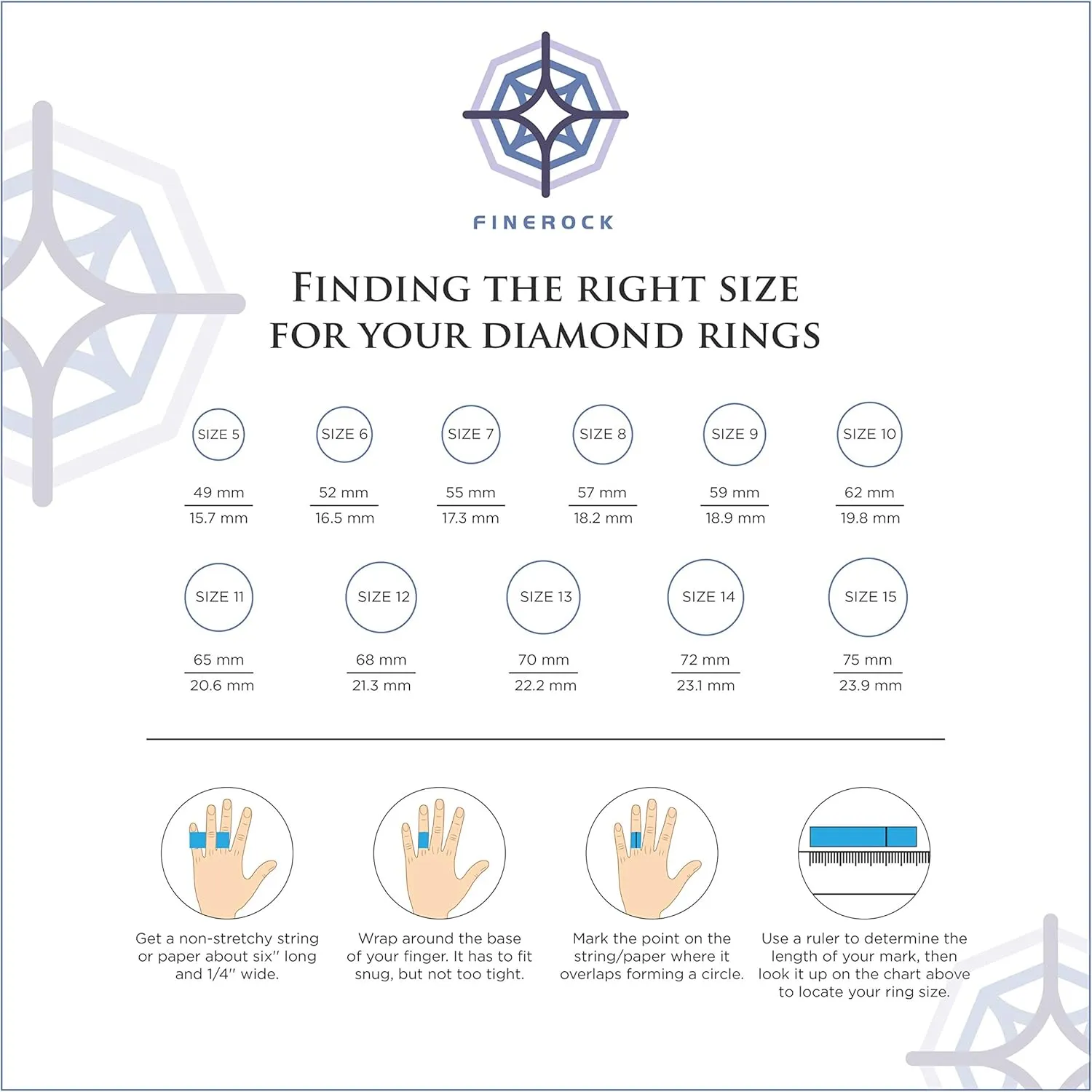 FINEROCK 1 Carat Diamond Bridal Ring Band Set in 14K Gold