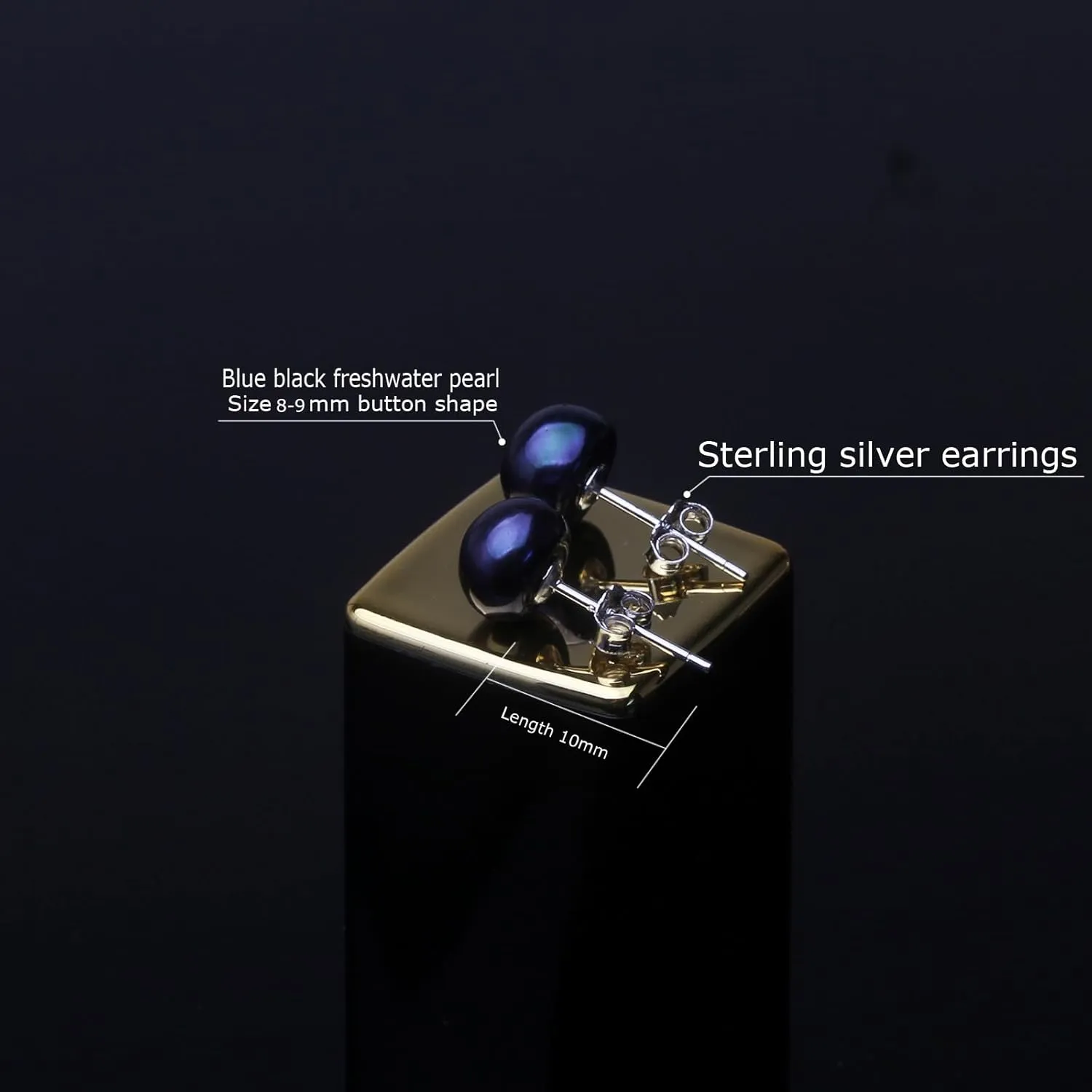 Freshwater Grey Black Pearl Earrings for Women,925 Sterling Silver Pearl Stud Earrings Hypoallergenic for Sensitive Ear