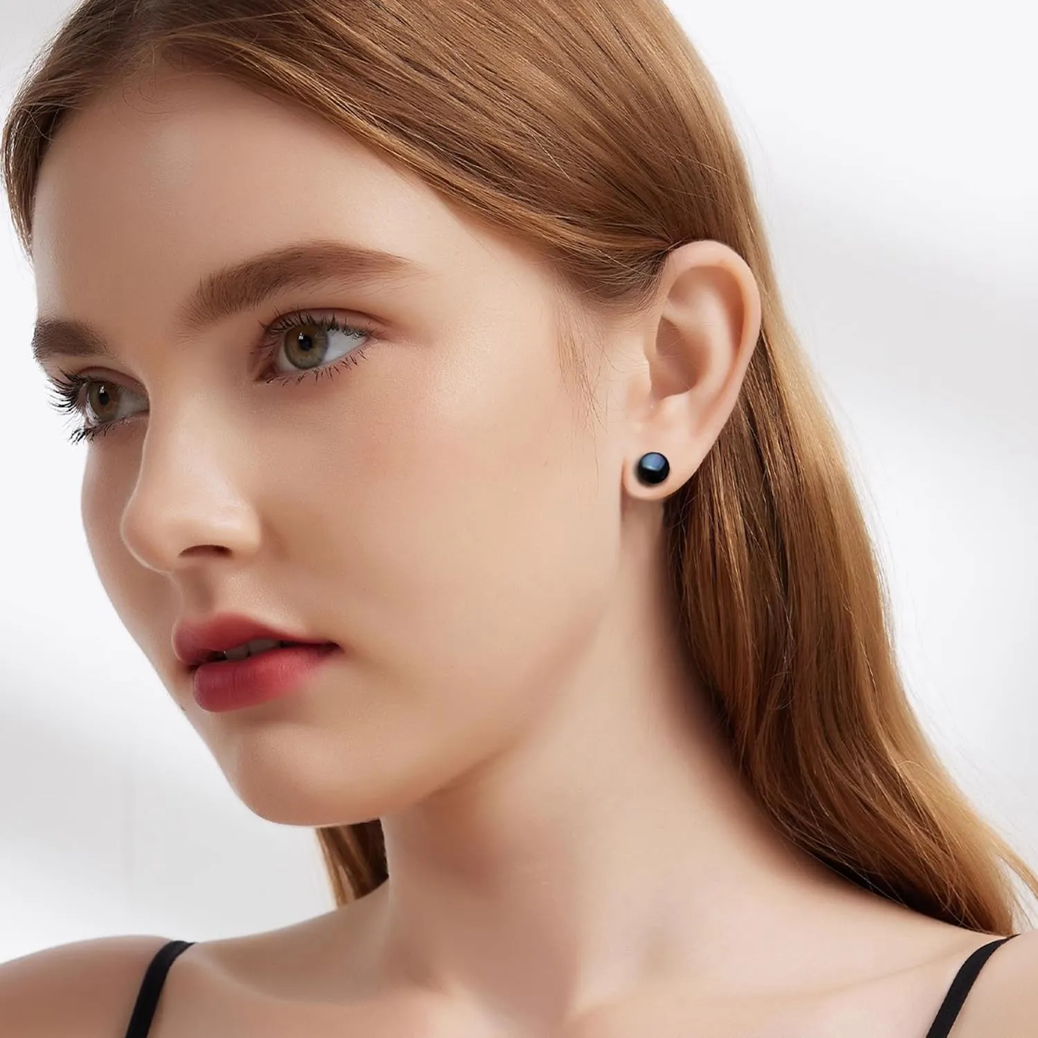 Freshwater Grey Black Pearl Earrings for Women,925 Sterling Silver Pearl Stud Earrings Hypoallergenic for Sensitive Ear