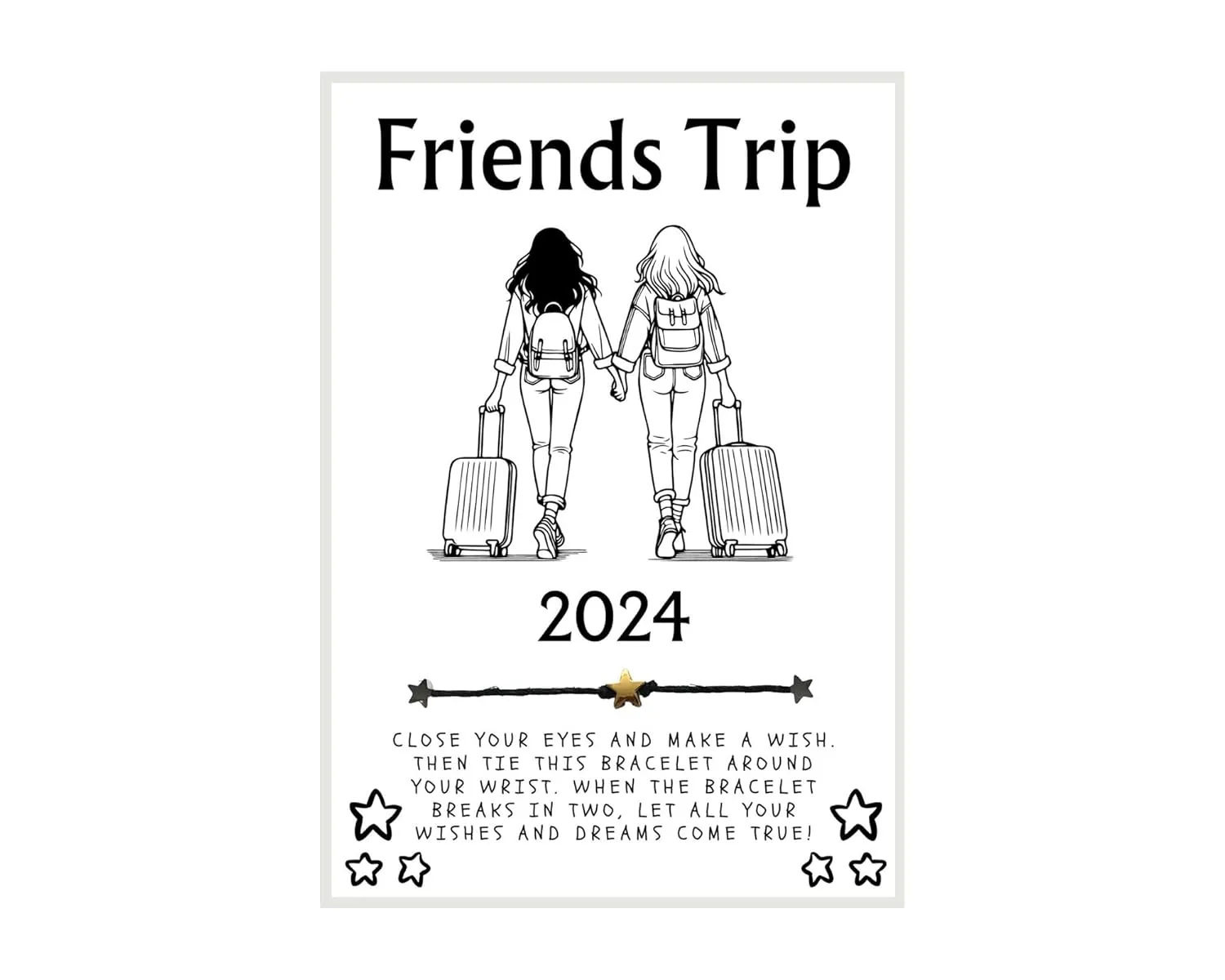 Friend Gift, Friends Trip, Friends Trip 2024, Friendship Bracelet, Friendship Wish Bracelet, Friendship