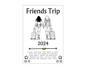 Friend Gift, Friends Trip, Friends Trip 2024, Friendship Bracelet, Friendship Wish Bracelet, Friendship
