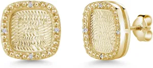 Gem Stone King 18K Yellow Gold Plated Silver Stud Earrings Round Moissanite (0.04 Cttw)