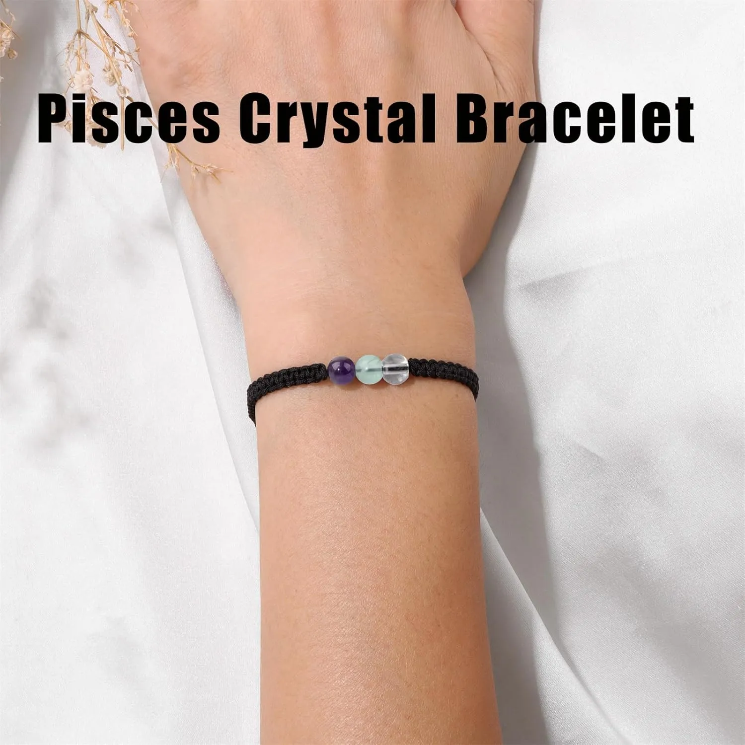 GolbalJew Zodiac Bracelets for Women Healing Crystal Stone 6mm Beads Bracelet Birthday Zodiac Gifts Horoscope Spiritual Bracelet