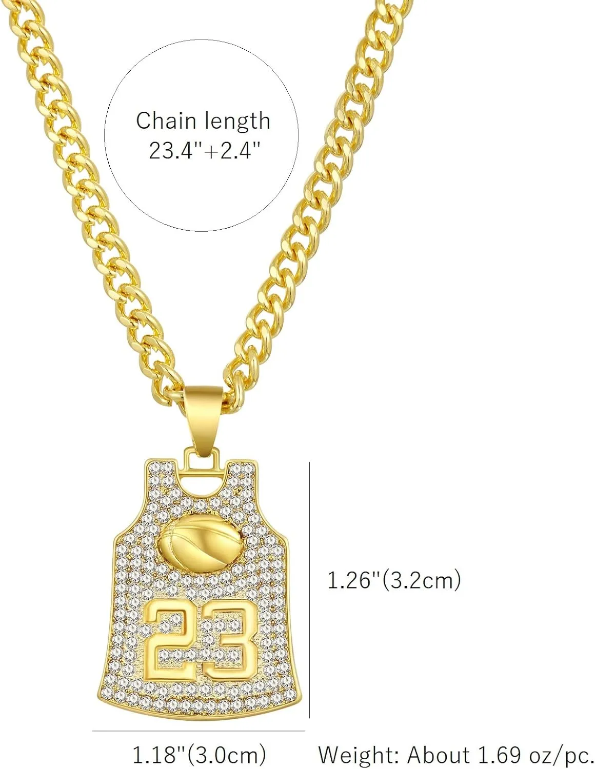 Gold Basketball Jersey Necklace for Women & Men, Player Number Pendant, Sports Fan Jewelry, Team Memorabilia, Memorial Keepsake