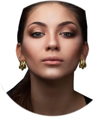 Gold Chunky Hoop Earrings For Women Statement Earrings Double Hoop 14K Gold Plated Twist Small Thick Open Hoop Hypoallergenic Lightweight Earrings for Women Dainty Jewelry Gift