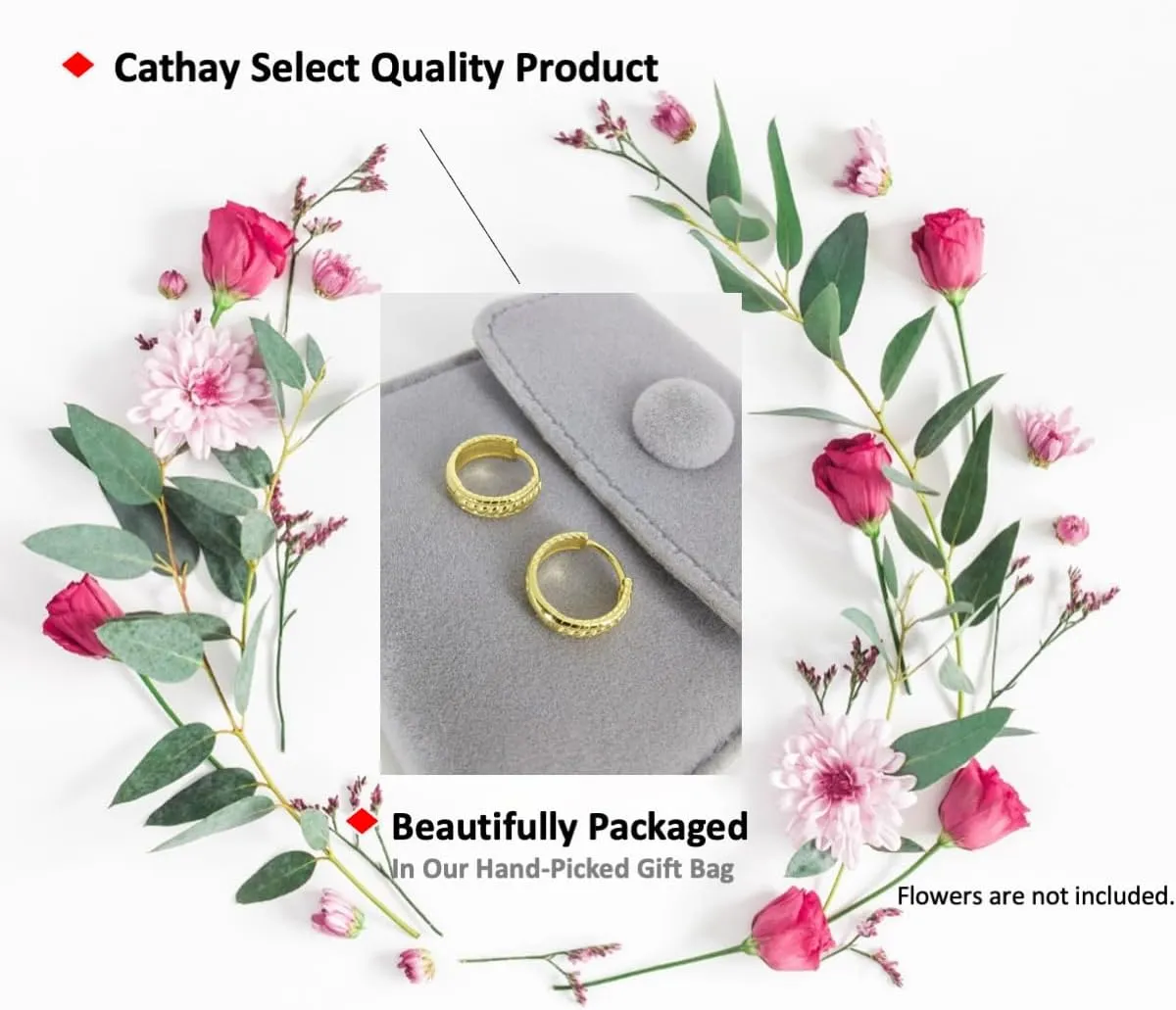 Gold Plated Sterling Silver | Swirl Shaped Gold Tone Stud Earrings | Thick Lightweight Gold Huggies Earrings