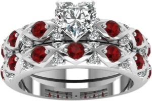 Gsdviyh36 Ring Peach Pattern American Inlaid Couple Ring Diamonds Zircon European Full and Heart Micro-Inlaid Diamonds Rings One Rings (RED, 8)
