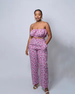 Gwen Lilac Floral Print Crop Top