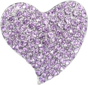 Gyn&Joy Silvery Tone Austrian Crystal Love Heart Brooch Pin BZ264
