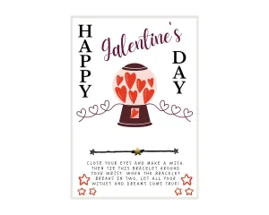 Happy Galentine's Day Wish, Wish Bracelet, Gal Pal Friend Wish Bracelet, Galentine Party Favor, Celebrate Friendship, Valentine's Day Gift, Bestie Wish Bracelet, Make A Wish, Galentine's Day Gift